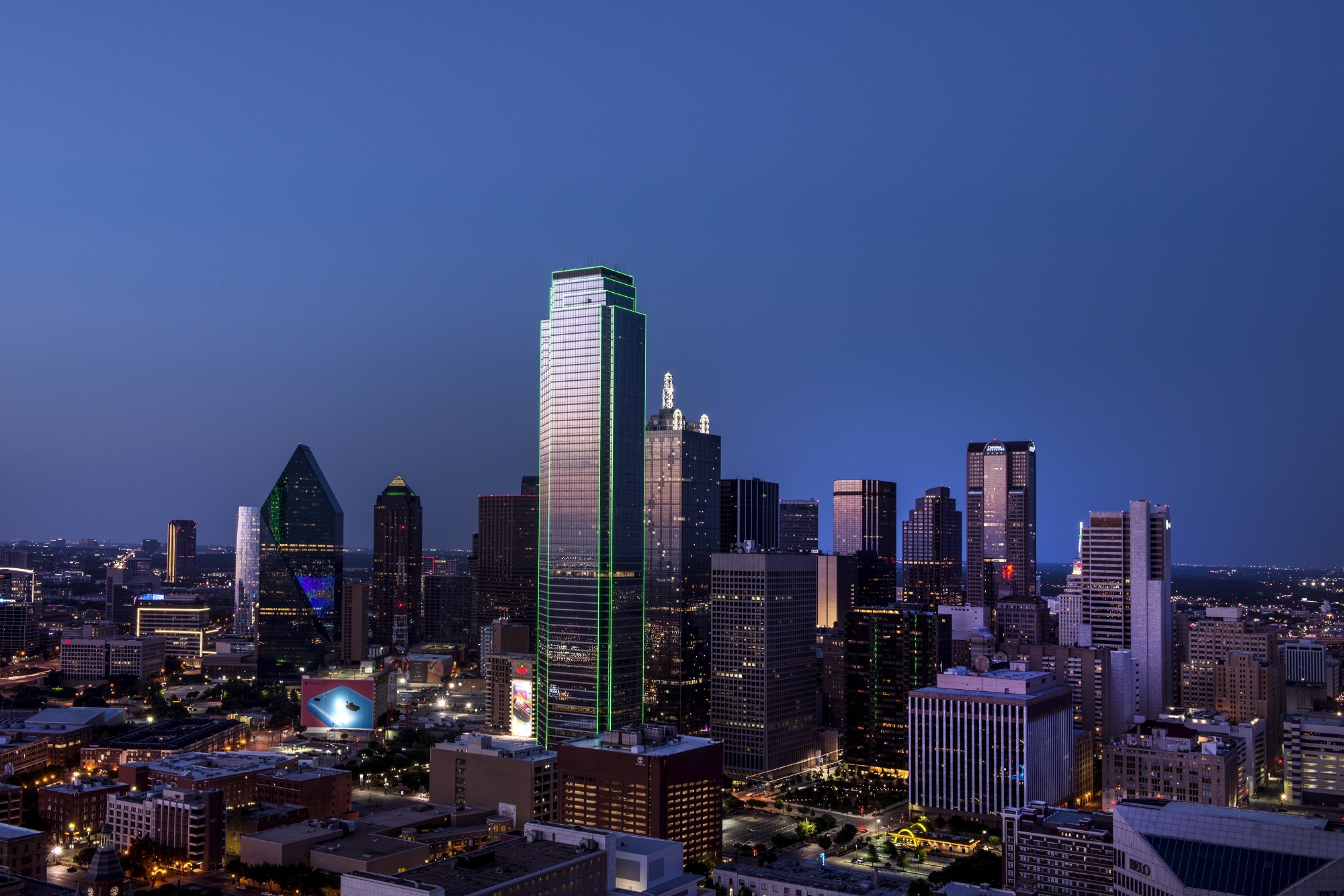 Dallas skyline at dusk